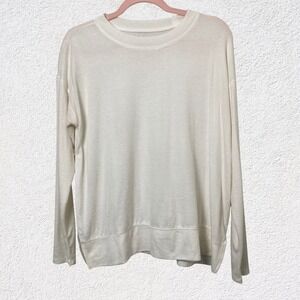 Lucky‎ Brand White Sweater Long Sleeve Size SP Soft Basic Layering Cozy Pullover